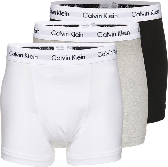 Calvin Klein Heren Boxershort - 3-pack - Zwart/Wit/Grijs - Maat M