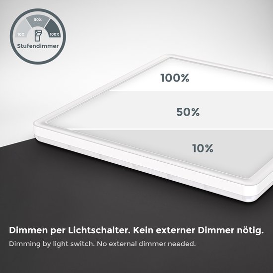 B.K.Licht I LED Paneel I plafondlamp I dimbare plafoniere I lampen dimbaar I ultra vlak I indirect licht I vierkant plafonniere I l