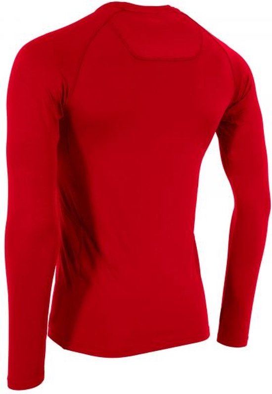 Arrière d'un t-shirt rouge à manches longues.