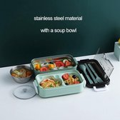 Boîte à lunch - Boîtes de préparation de repas - Boîte à lunch avec couvercle - Prep de repas - Boîte à bento - Boîte à lunch avec Couverts Vert