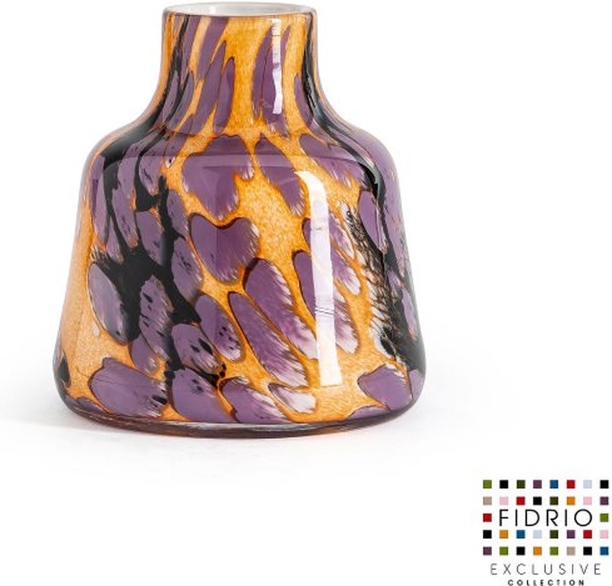 Fidrio Design Vaas Toscany TRICOLOR glas mondgeblazen bloemenvaas diameter 8 cm hoogte 25 cm