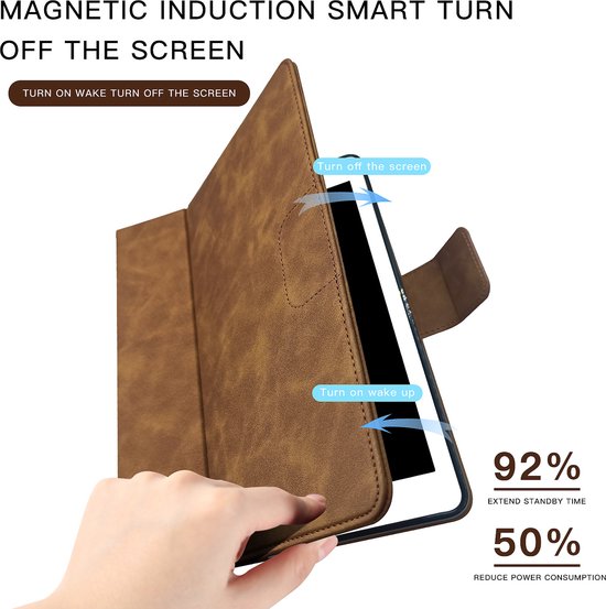 oTronica iPad hoes 5e / 6e generatie Luxe Leren Bookcase Bruin iPad