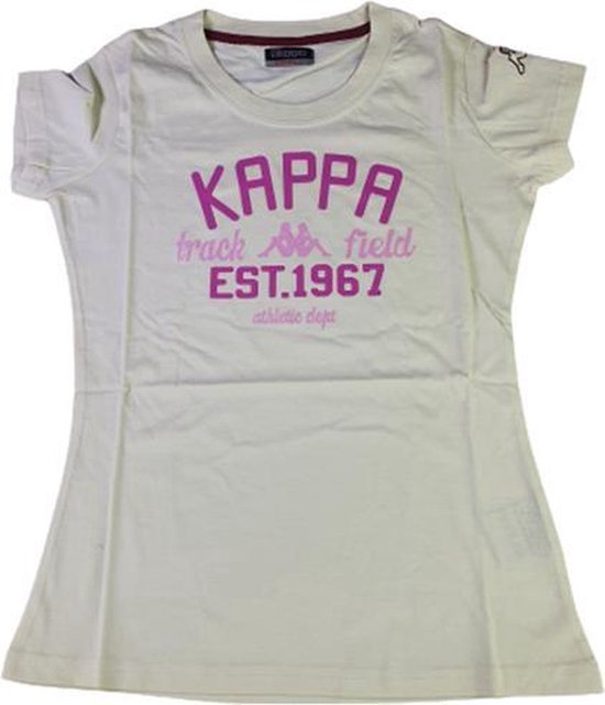 Kappa - T-shirt Athletic Creme Roze Maat S - Vrouwen | bol.com