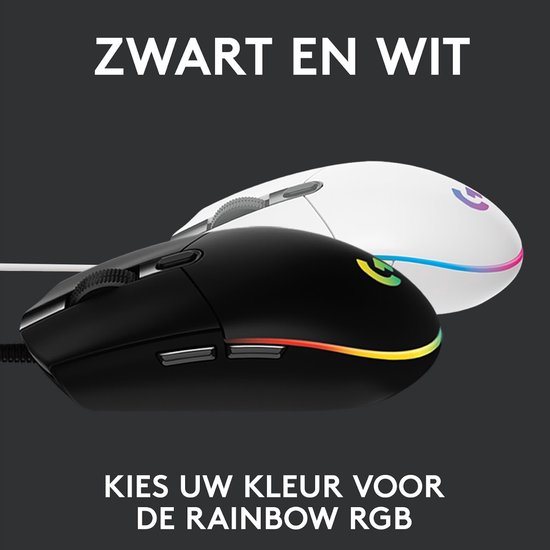 Logitech G203 LIGHTSYNC - Bedrade Gaming Muis - RGB verlichting - Zwart