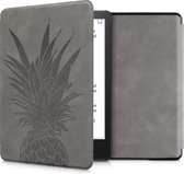 kwmobile e reader hoes geschikt voor Amazon Kindle Paperwhite 11. Generation 2021 - Case van kunstleerleer - Ananasstruik design - In grijs
