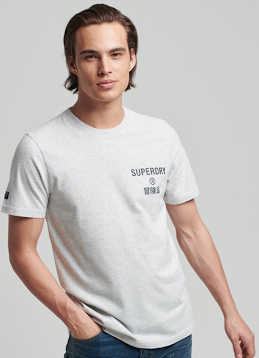 Superdry Heren tshirt Vintage Corporate Logo Marl T-shirt Grijs