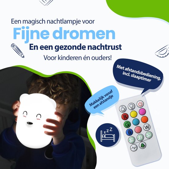 Kadoing Pinguïn nachtlampje (groot) – met klopfunctie en afstandsbediening – led-nachtlampje oplaadbaar – geboortecadeau – speelgoed – babykamer – premium kinderlamp
