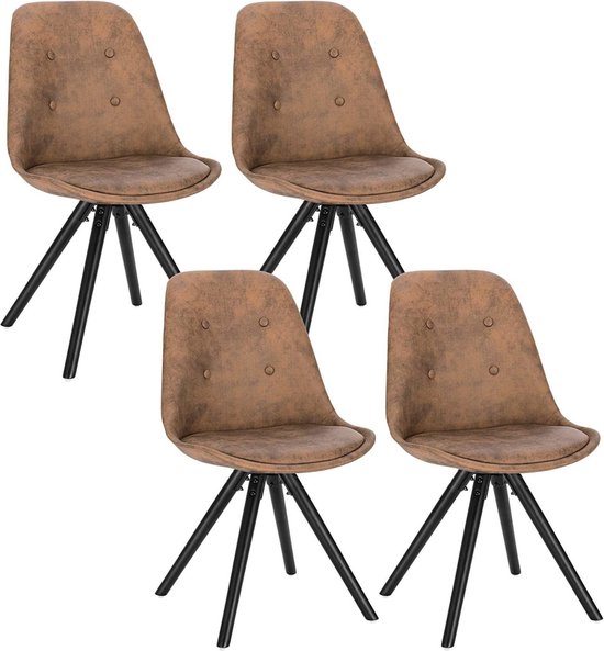 Set de 4 chaises de salle à manger en Tissus d'ameublement chaise Design  cadre en bois... | bol