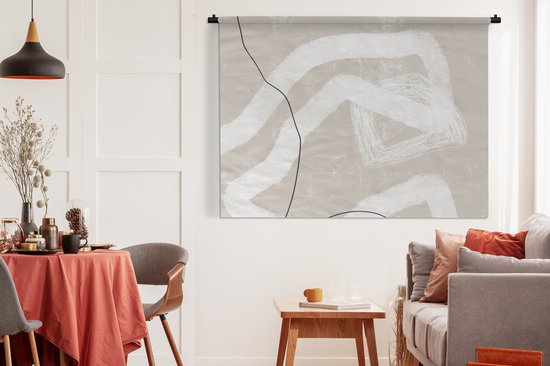 Tapisserie - Toile Murale - Ligne - Abstrait - Design - 180x135 cm - Tapisserie