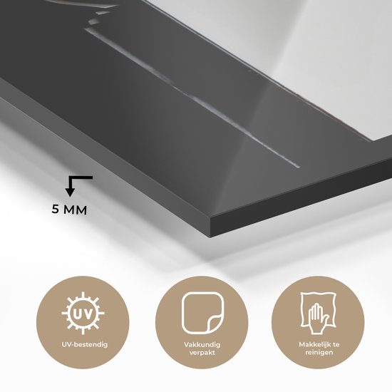 MuchoWow® Peinture sur verre 120x180 cm - Peinture sur verre acrylique - Porte - Homme - Rouge - Zwart - Photo sur verre - Peintures