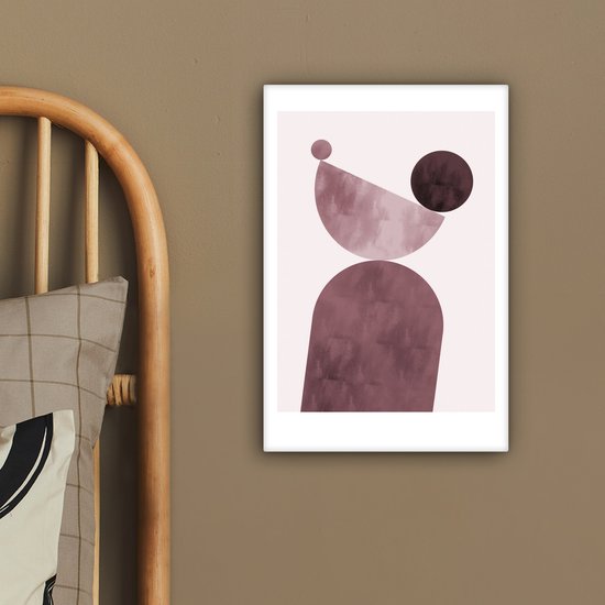 Peinture sur toile Formes - Abstrait - Pastel - Rose - 20x30 cm - Décoration murale