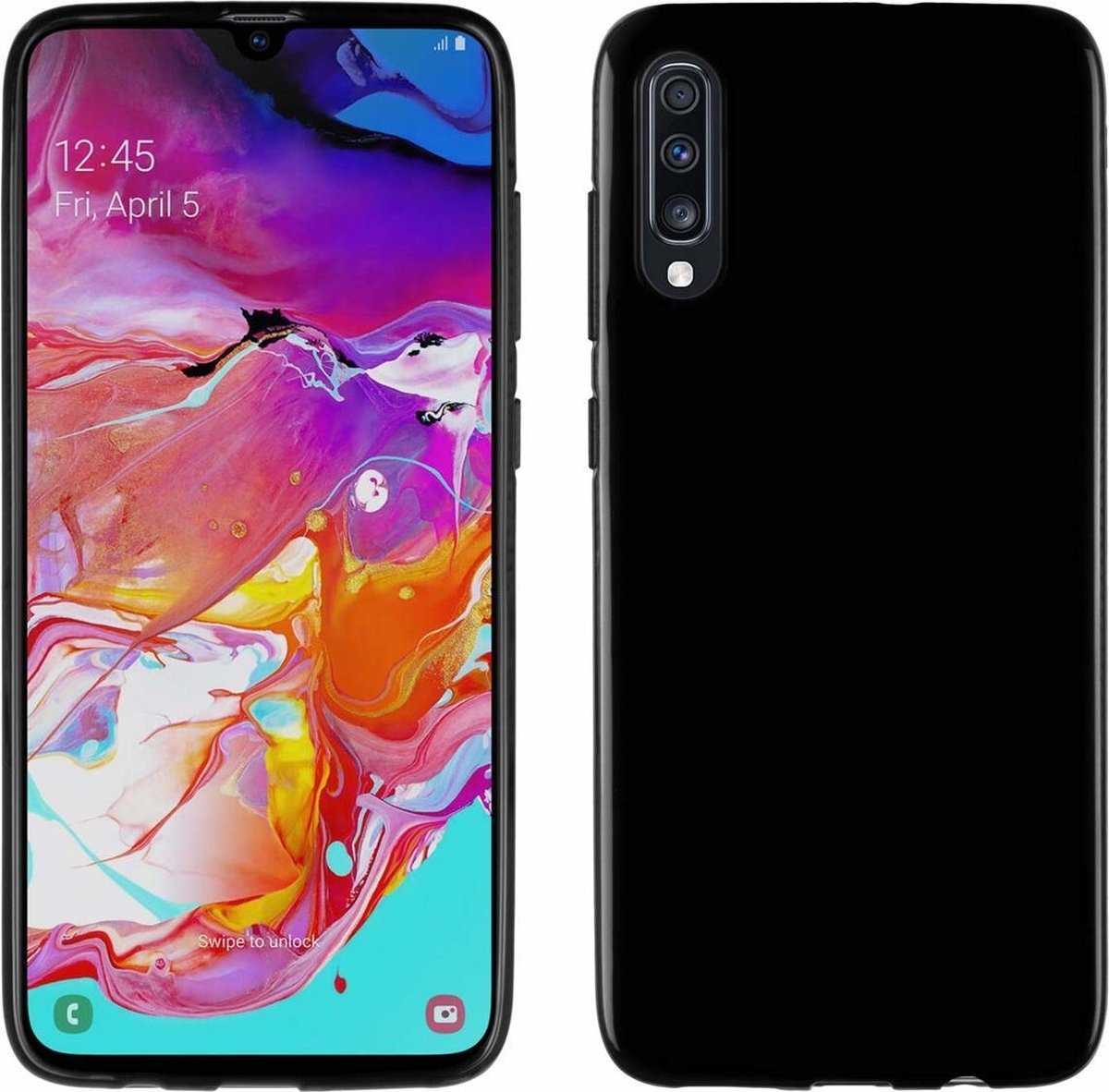 Pearlycase Zwart TPU Siliconen case hoesje Geschikt voor Samsung Galaxy A70 / A70s