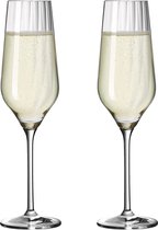 champagneglas 250 ml – serie sterslijping nr. 2 – 2 stuks met reliëflijn – Made in Germany