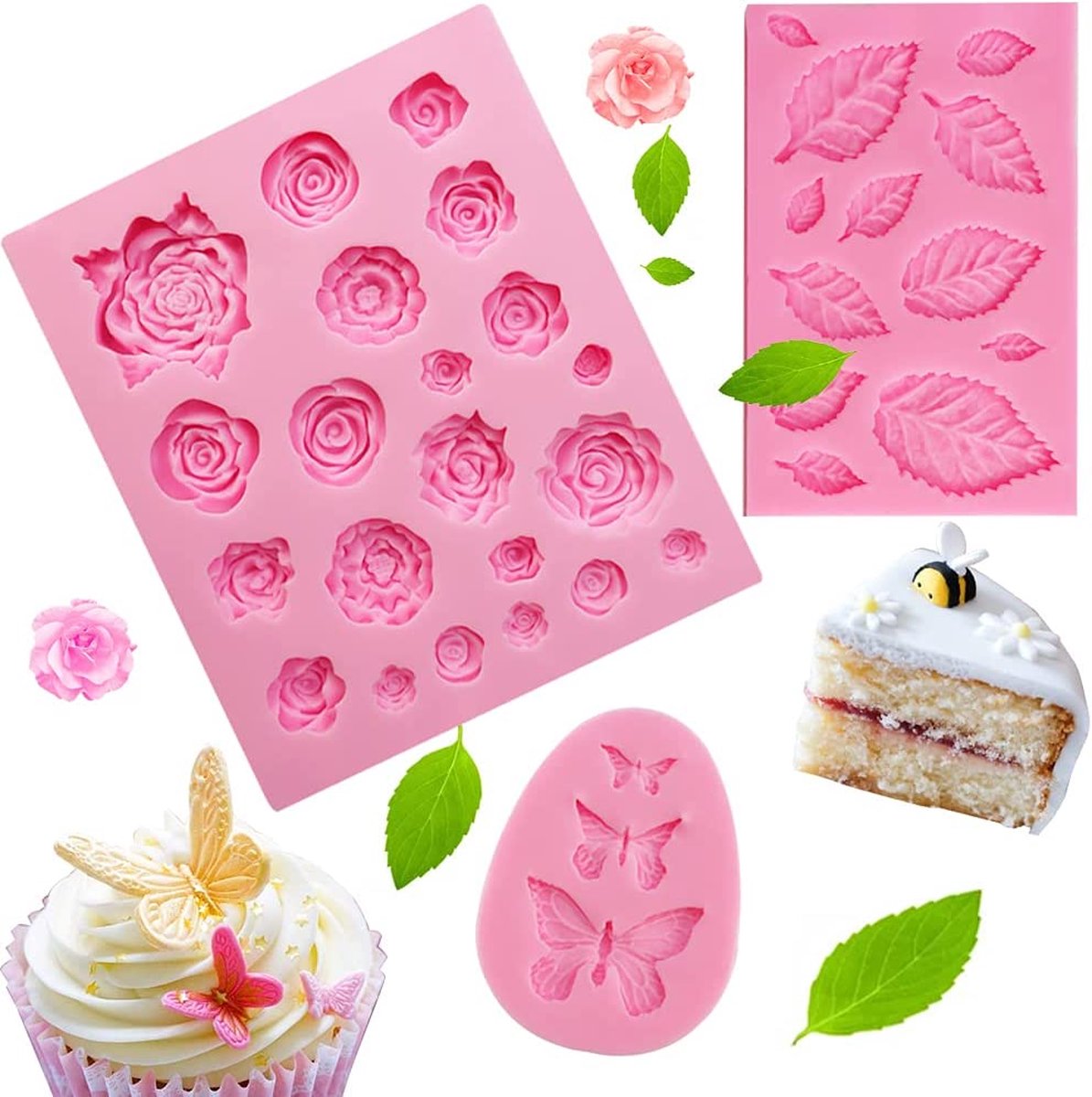 Huamengyuan 3D siliconen bladeren fondant blad snoep