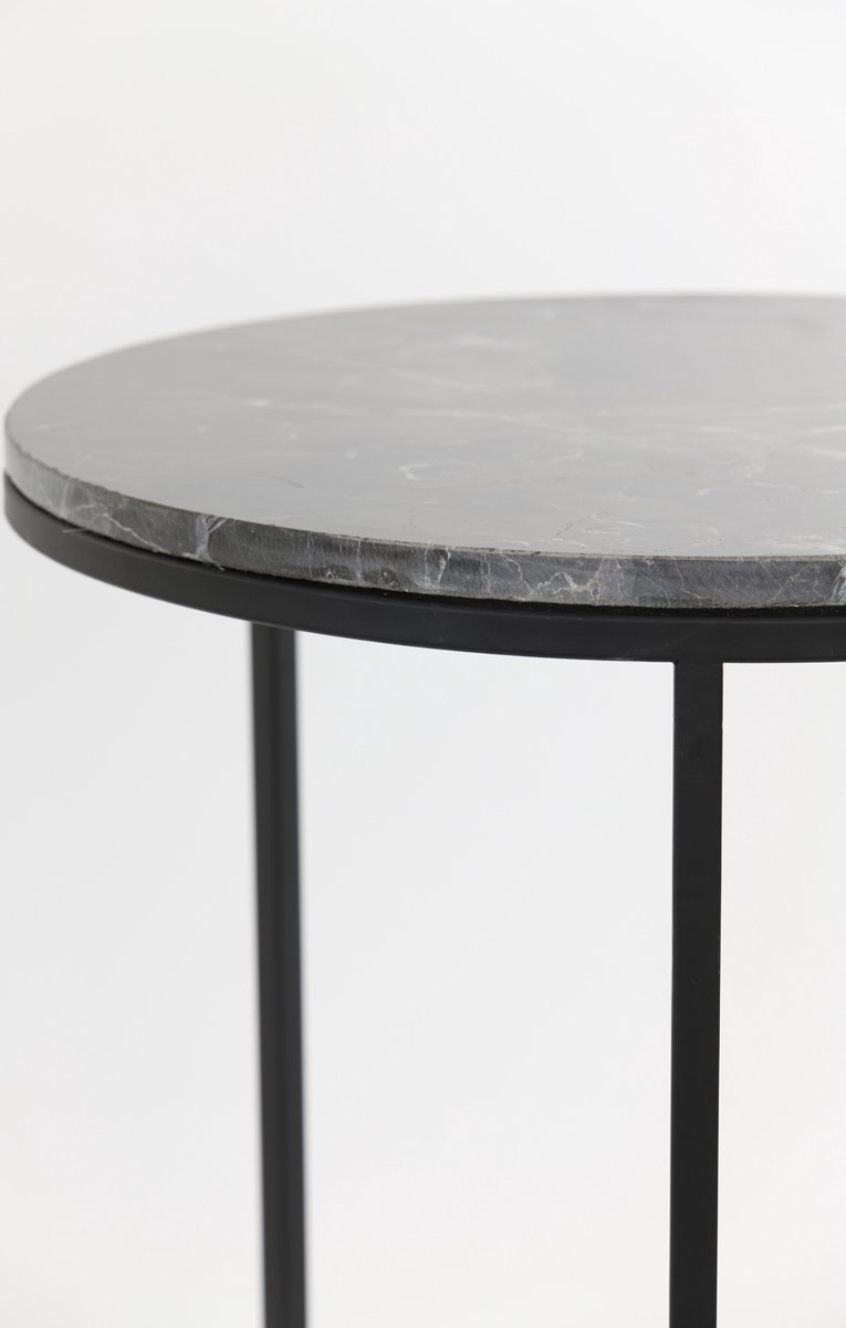 Bijzettafel ALFIO - Ø49x53.5cm - Bruin - Set van 2
