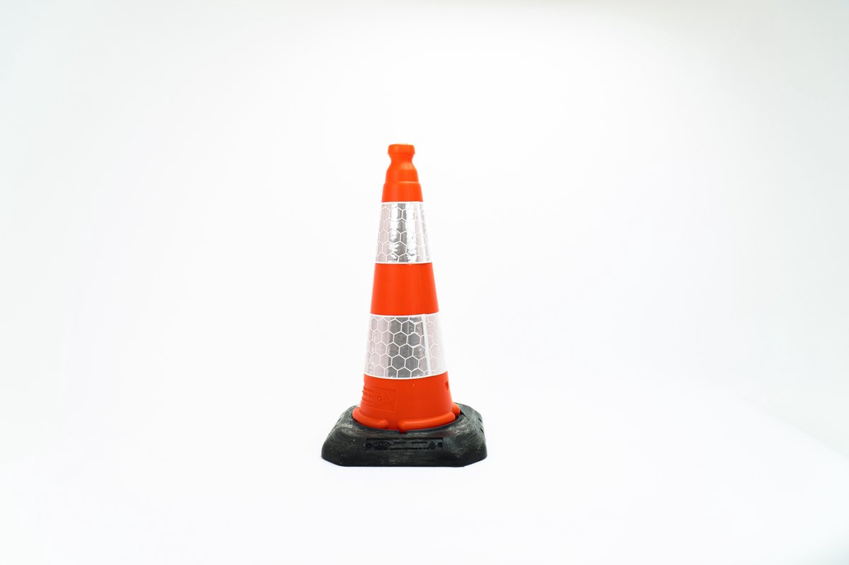 Pilonnen - verkeerskegel - Pion 50 cm - 6 stuks - verzwaarde voet