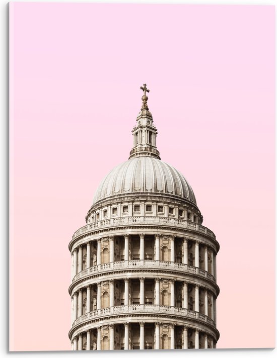 Acrylglas - St Paul's Cathedral - met roze Lucht - 30x40 cm Foto op Acrylglas (Wanddecoratie op Acrylaat)