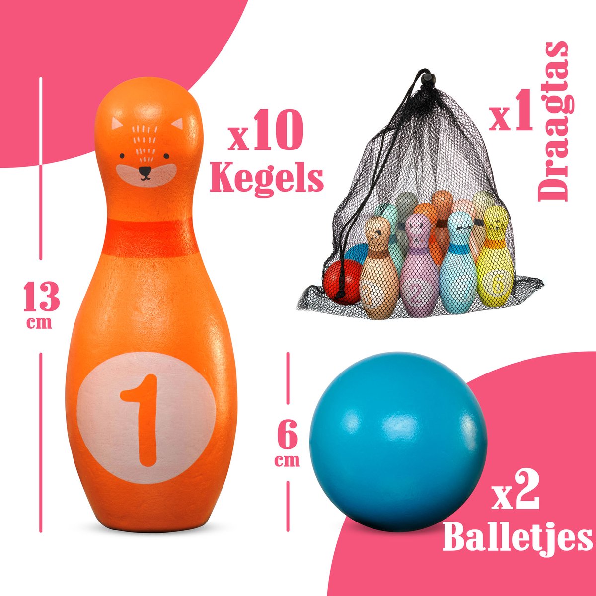Traditioneel houten kegelspel in tasje | Vanaf €12,05