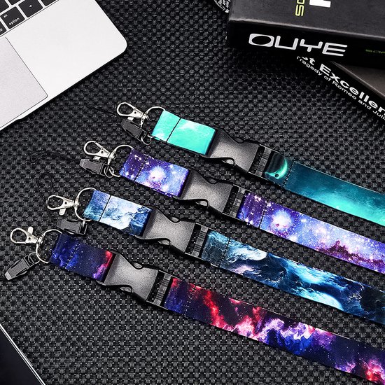 Lanyard met metalen haak, zwart