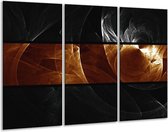 GroepArt - Schilderij -  Abstract - Sepia, Bruin - 120x80cm 3Luik - 6000+ Schilderijen 0p Canvas Art Collectie