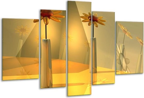 Glasschilderij Bloem | Geel, Oranje |