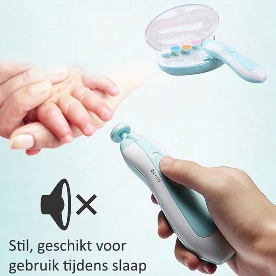 Electrische Baby nagelknipper nagelschaartje nagelvijl nageltrimmer nagelsetje - veilig en zacht - voor baby en volwassenen - ultra stil (slapend knippen) - draadloos - Merkloos