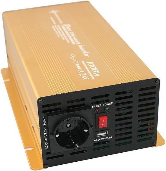 Convertisseur de tension à onde sinusoïdale pure 12V - 230V 1000W | bol.