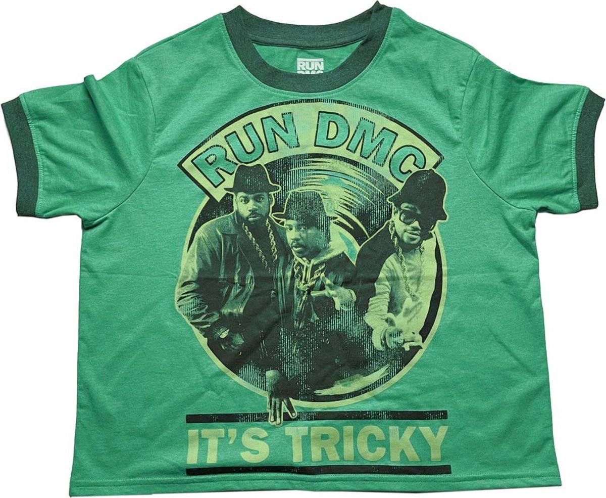 Run DMC - It's Tricky Record Vintage Crop top - XL - Groen