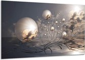 Boules de peinture en verre | Gris, blanc, noir | 120x70cm 1Hatch | Tirage photo sur verre |  F000610
