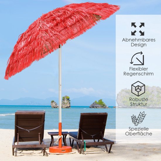 Flamingueo Grote Parasol - Strand- en Terrasparasol, UPF 50 UV-Bescherming, Waterdichte (210 x 170 cm
