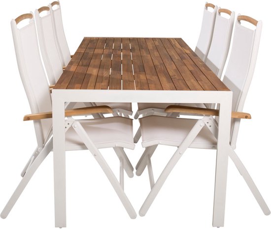 Tuin Lounge Set, Tuinmeubelset (Brede Set, 4-delige Eettafelset, 1x2-Zitsbank, 2x Enkele Stoelen, 1x Tafel