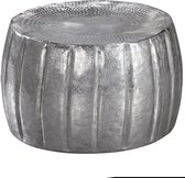 salontafel JAMAL 60x36x60 cm aluminium zilveren bijzettafel oosterse rond | Plat koffietafmetaal | Design salontafel modern | Loungetafel kleine tafel