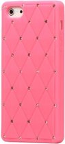 GadgetBay Roze diamonds juwelen hoesje iPhone 5 5s SE case cover bling