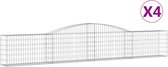vidaXL-Schanskorven-4-st-gewelfd-400x30x60/80-cm-ijzer