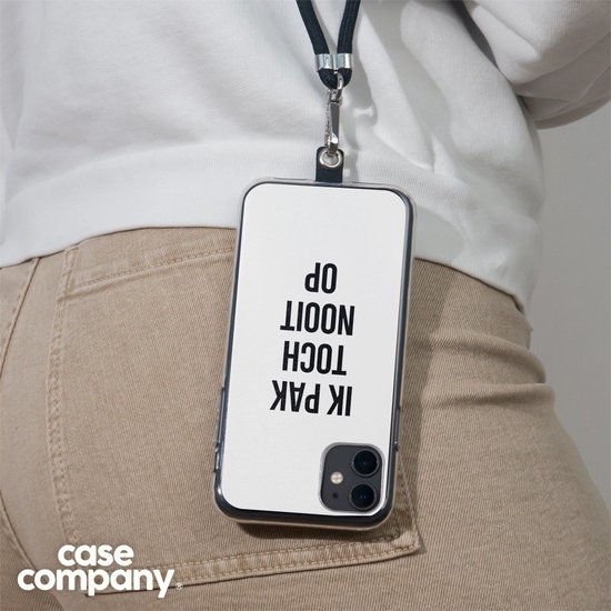 Case Company® - Coque Google Pixel 6a avec cordon - Je ne décroche jamais - Coque de téléphone avec cordon Zwart - Protection sur tous les côtés et sur le bord de l'écran