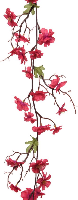 Everlands Guirlande de fleurs/branches de fleurs artificielles - rose fuchsia - 187 cm
