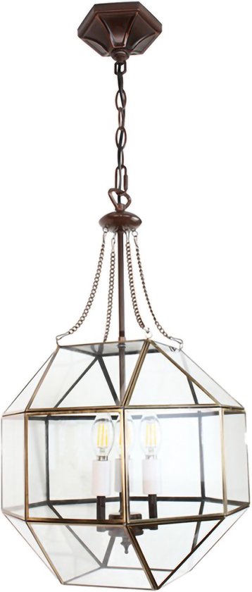 ZYBWL Hanglamp blauw glas, gouden metalen kroonluchter, moderne