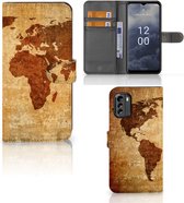 Telefoonhoesje Nokia G60 Wallet Bookcase Wereldkaart