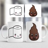 Mokken toiletpapier en poop - Liefde - koppels - cute - cadeau - love - couple