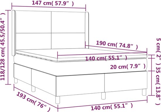 vidaXL-Boxspring-met-matras-fluweel-donkergroen-140x190-cm