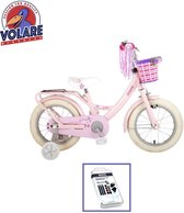 Vélo pour enfants Volare Ashley - 14 pouces - Rose - 95% assemblé - Y compris le kit de réparation de pneus WAYS
