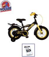 Volare Kinderfiets Thombike - 14 inch - Zwart/Geel - Inclusief WAYS Bandenplakset