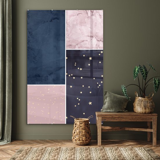 MuchoWow® Peinture sur verre 120x180 cm - Peinture sur verre acrylique - Marbre - Etoiles - Collage - Photo sur verre - Peintures