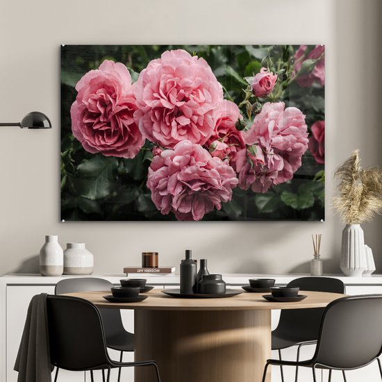 MuchoWow® Peinture sur Verre - Rose - Fleurs - Roses - 90x60 cm - Peintures sur Verre Peintures - Photo sur Glas