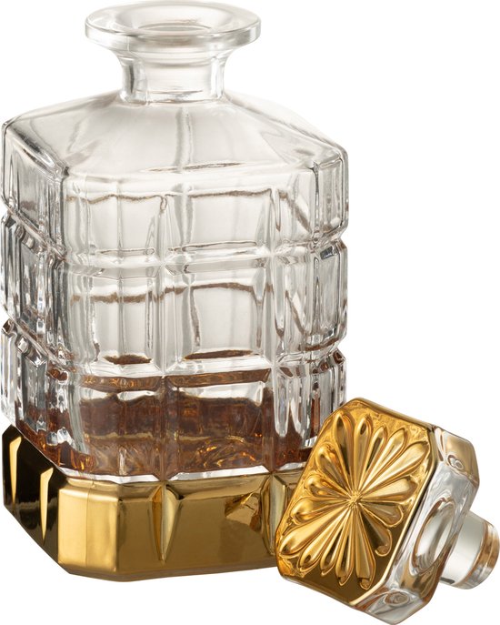 Bouteille Whisky Verre Transparent / Or J-line