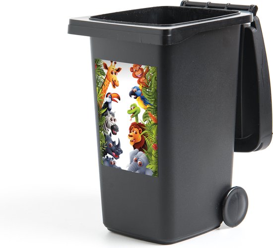 Container sticker Jungle - Dieren - Jongens - Meisjes - Giraf - Olifant - Kids - 40x60 cm - Kliko sticker