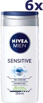 6x Nivea Douchegel Men - Sensitive 250 ml