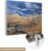 MuchoWow® Glasschilderij 160x120 cm - Schilderij acrylglas - Olie van het Engelse Lake District - Foto op glas - Schilderijen