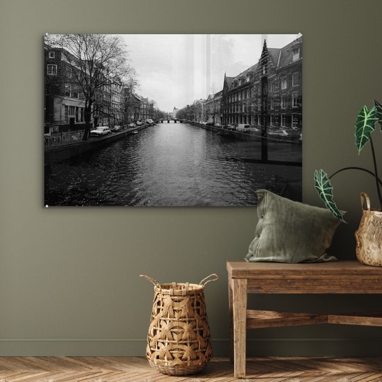 Peinture sur verre - Canal à Amsterdam - 120x80 cm - Peintures Plexiglas