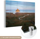 MuchoWow® Glasschilderij 90x60 cm - Schilderij acrylglas - Water - Zee - Frankrijk - Foto op glas - Schilderijen